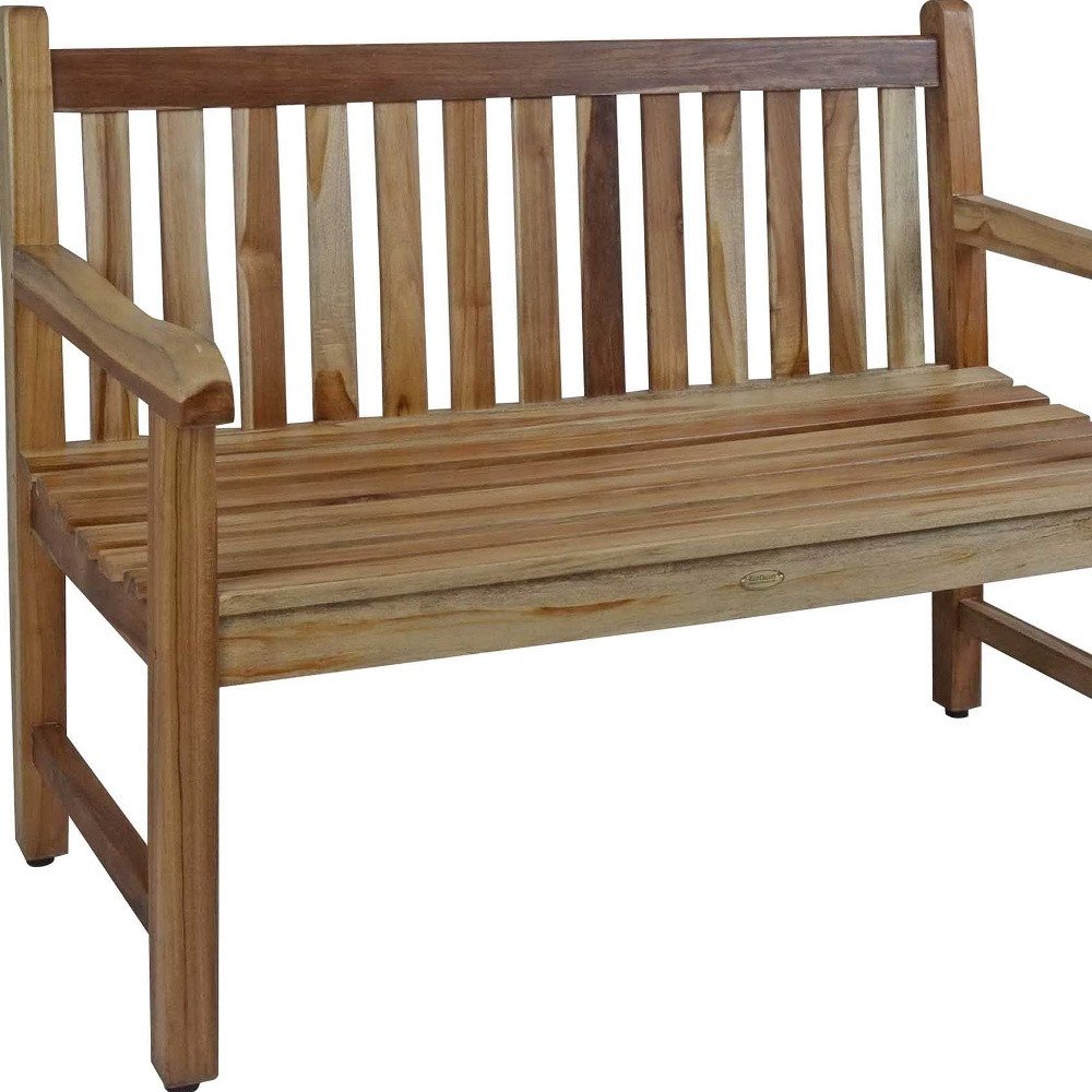 26" Natural Teak Solid Wood Garden Outdoor Garden Bench