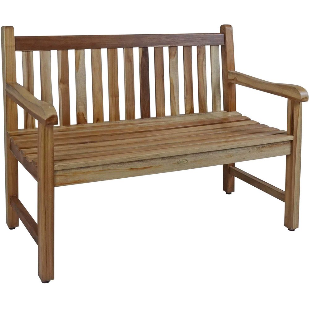 26" Natural Teak Solid Wood Garden Outdoor Garden Bench