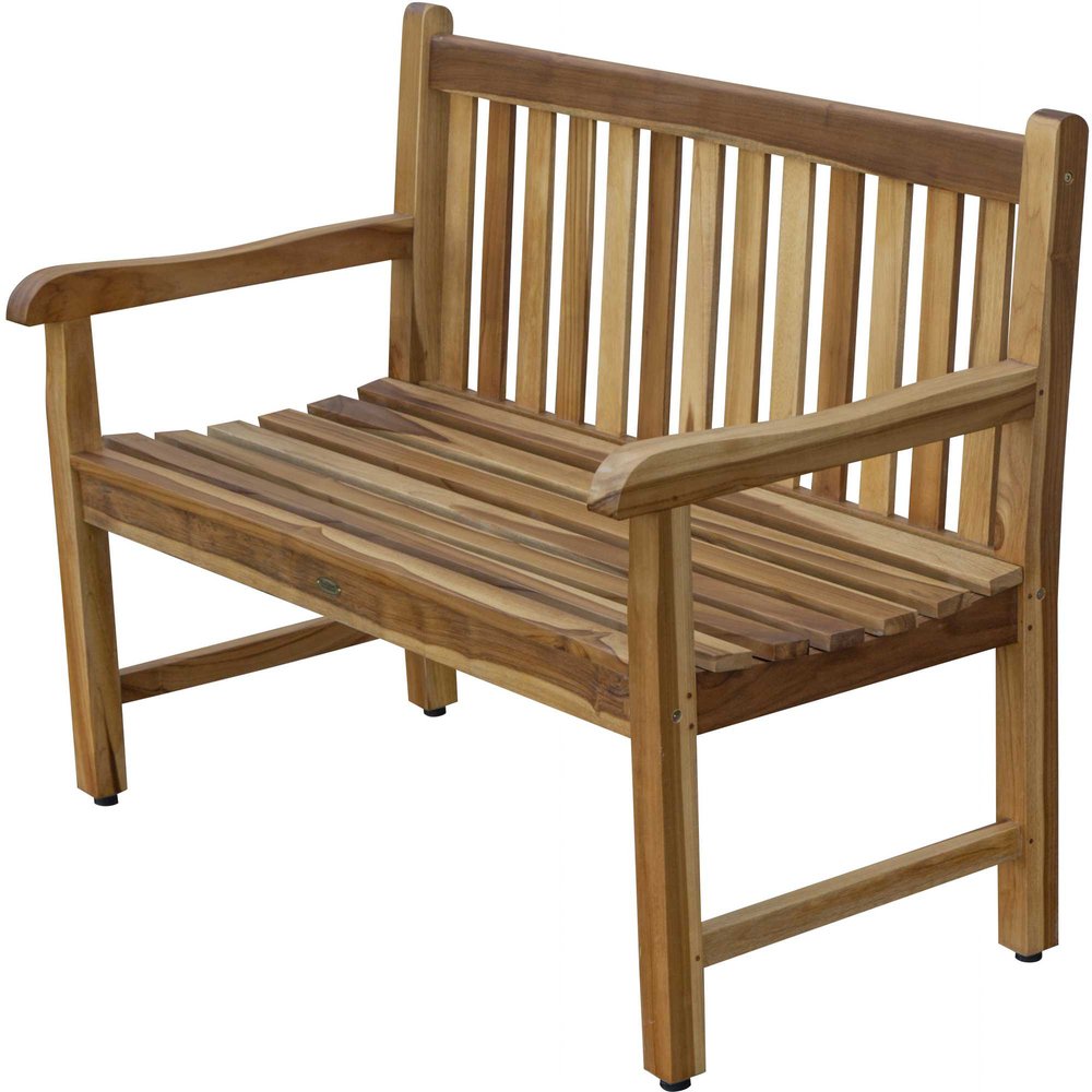 26" Natural Teak Solid Wood Garden Outdoor Garden Bench