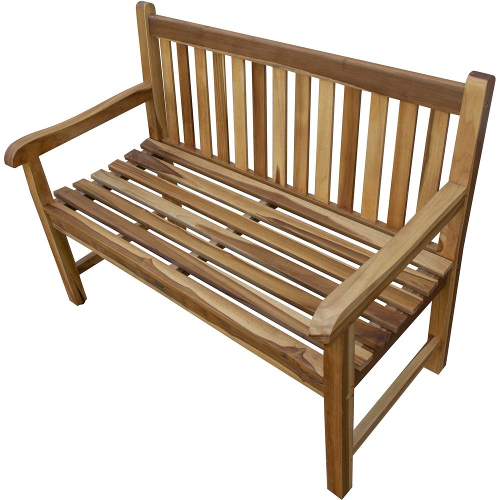26" Natural Teak Solid Wood Garden Outdoor Garden Bench
