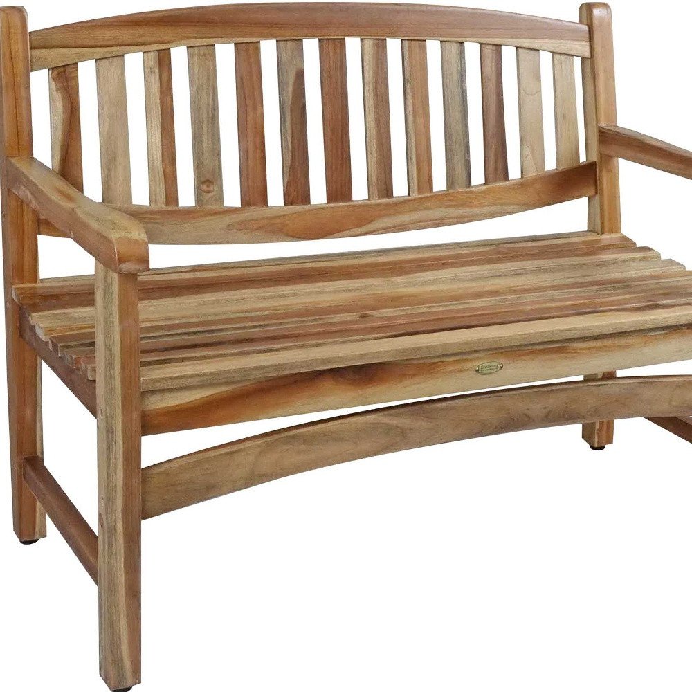 26" Natural Teak Solid Wood Garden Outdoor Garden Bench