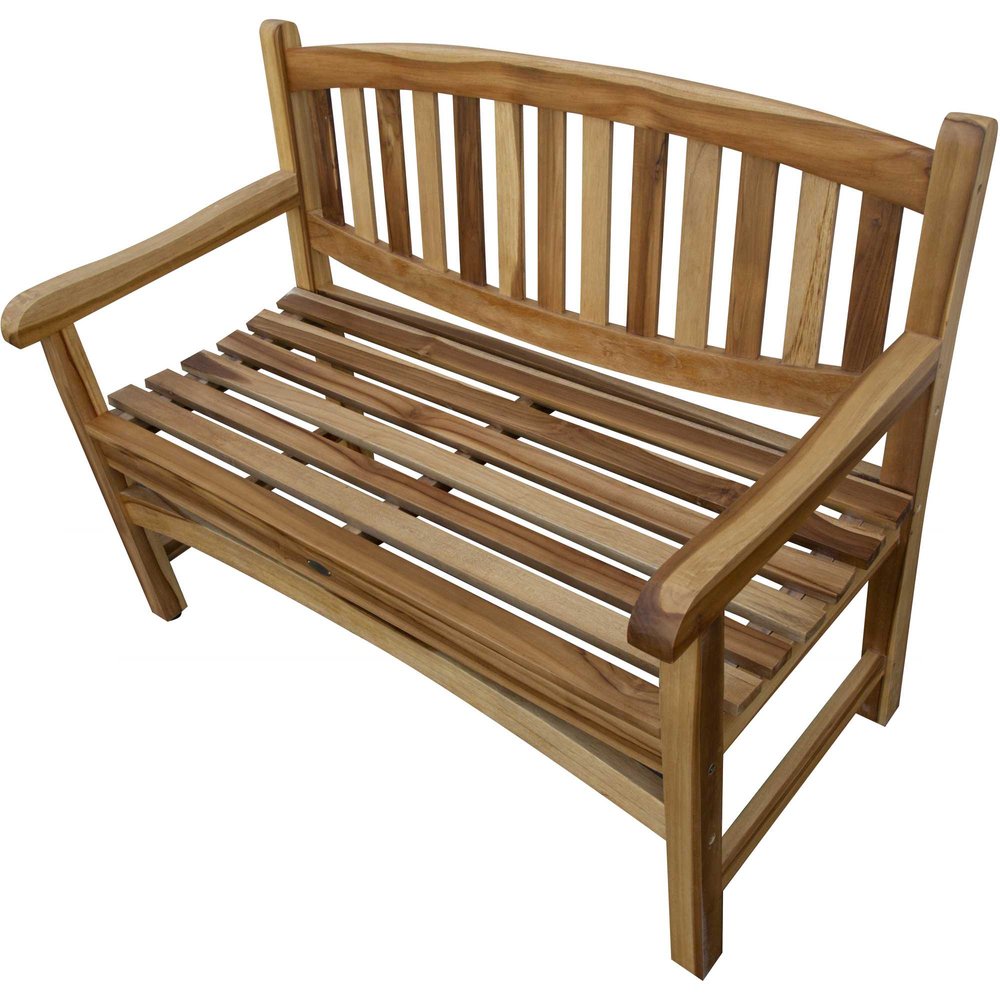 26" Natural Teak Solid Wood Garden Outdoor Garden Bench