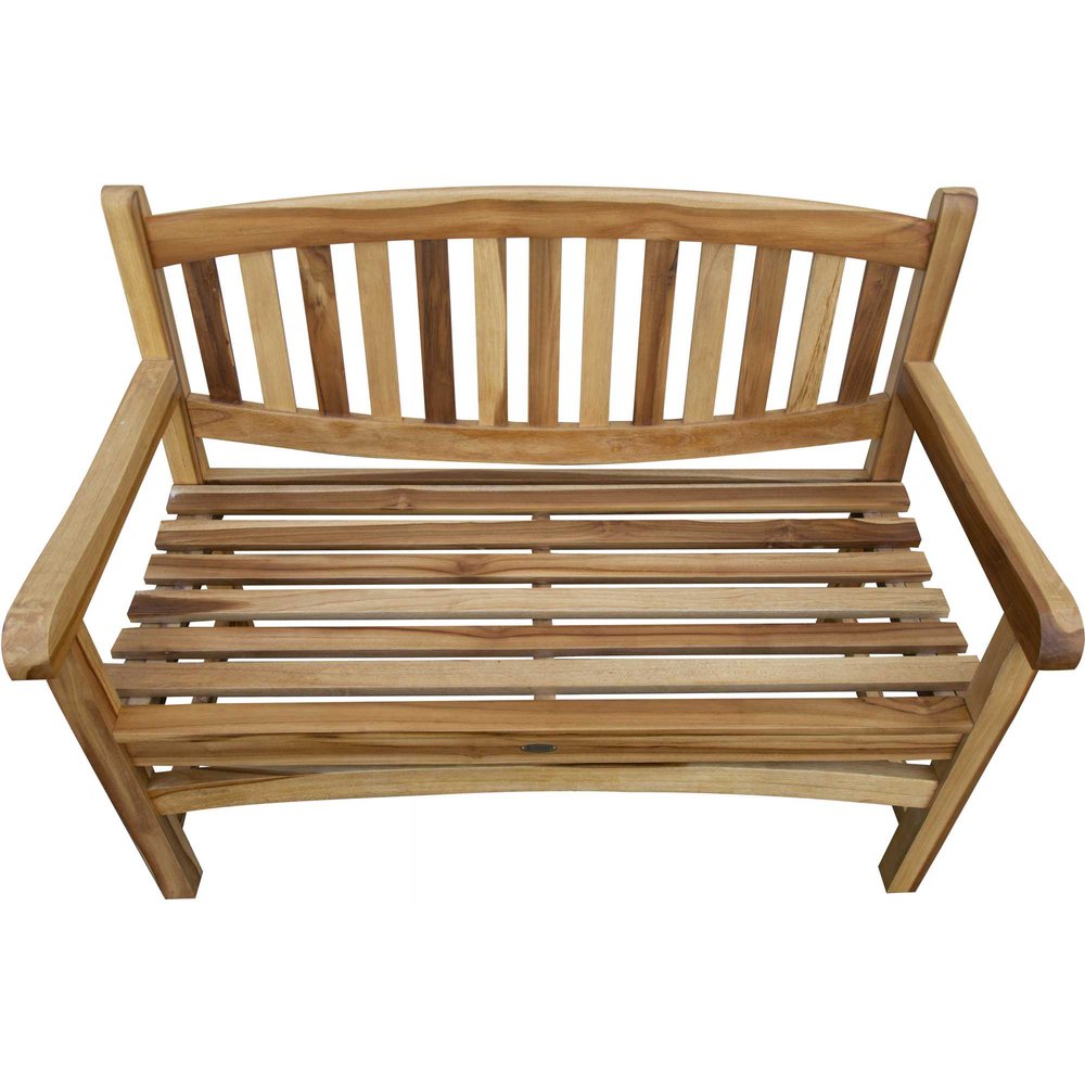 26" Natural Teak Solid Wood Garden Outdoor Garden Bench