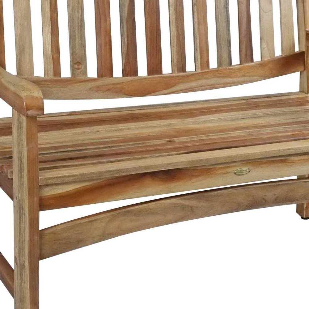 26" Natural Teak Solid Wood Garden Outdoor Garden Bench