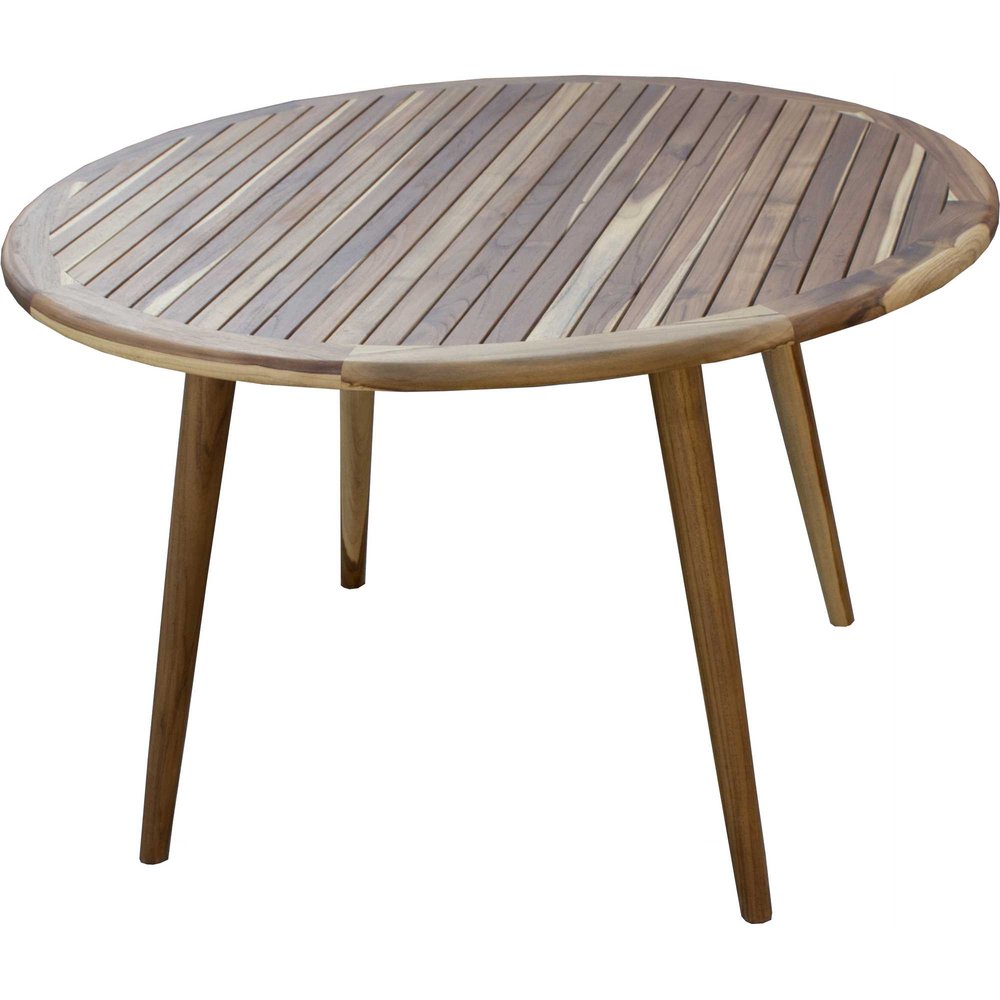 36" Natural Rounded Solid Wood Outdoor Patio Dining Table