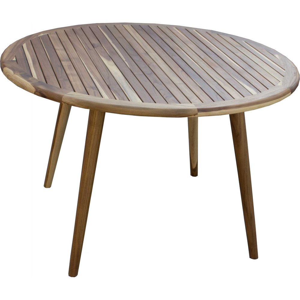 36" Natural Rounded Solid Wood Outdoor Patio Dining Table