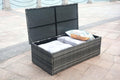 6-Piece Gray Wicker Outdoor Patio Conversation Set with Table