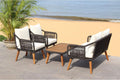 Outdoor Patio 4-Piece Eucalyptus Rope Furniture Set