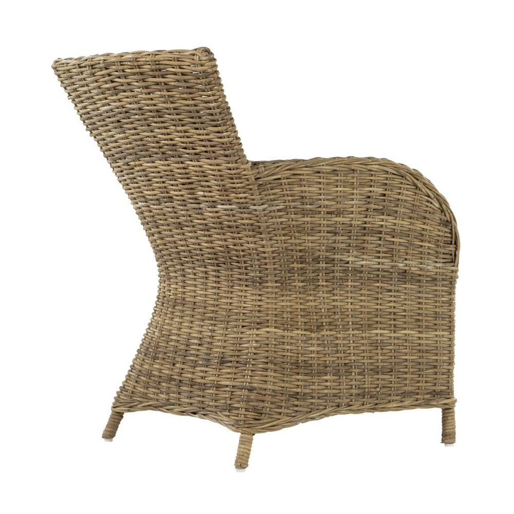 2-Piece Tan Textured Outdoor Patio Dining Chairs with Beige Cushions - Outdoor Patio Chair