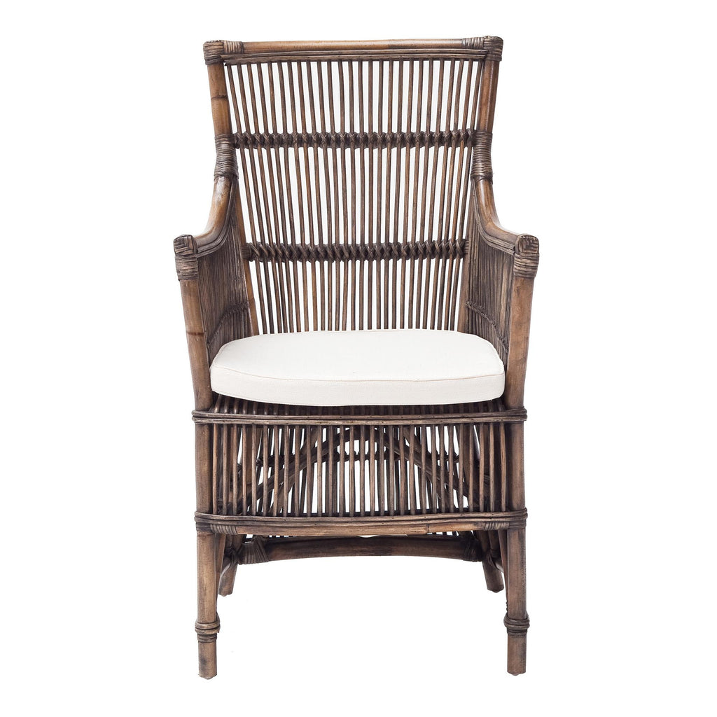 2-Piece Cream Rattan Outdoor Patio Arm Chair Set