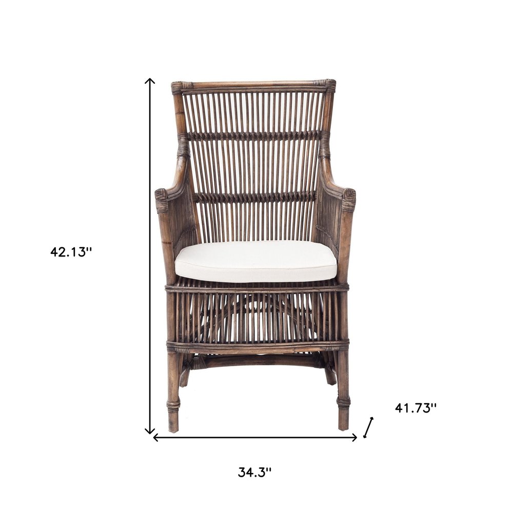 2-Piece Cream Rattan Outdoor Patio Arm Chair Set