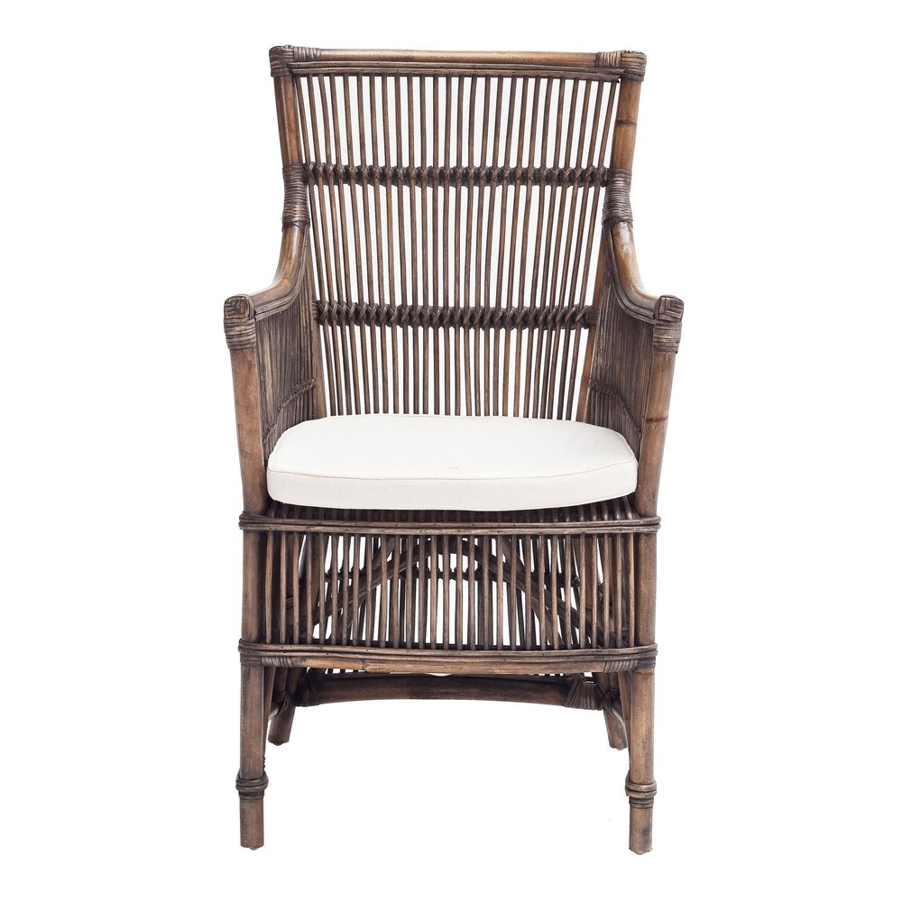 2-Piece Cream Rattan Outdoor Patio Arm Chair Set