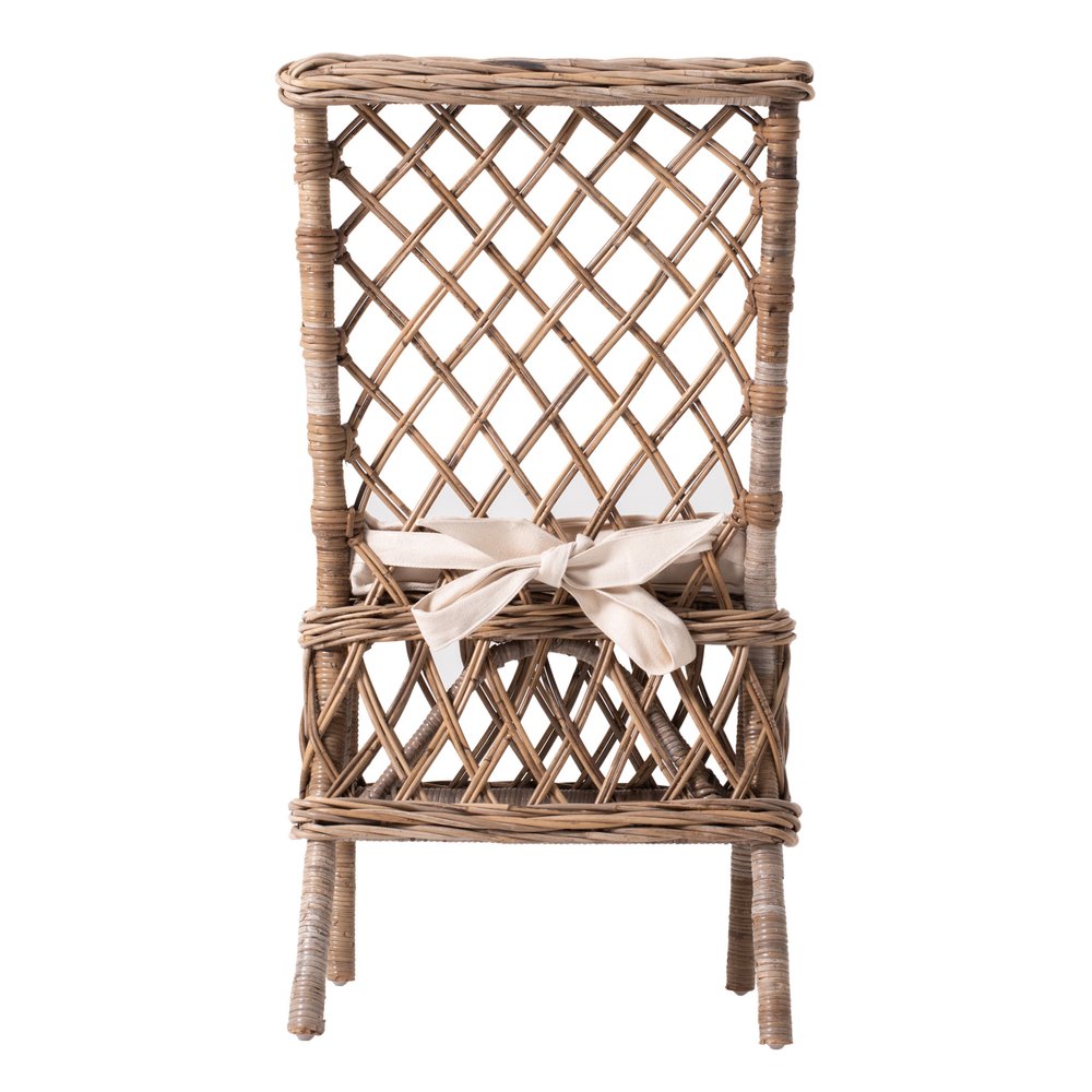 2-Piece Cream Woven Rattan Outdoor Patio Accent Chair Set