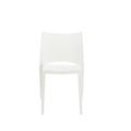 2-Piece White Heavy-Duty Plastic Outdoor Patio Stacking Dining Chair Set
