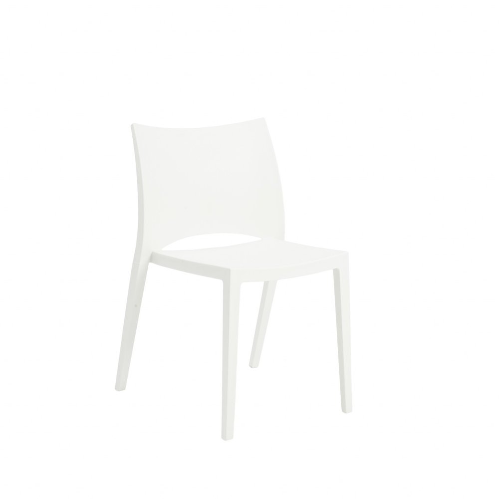 2-Piece White Heavy-Duty Plastic Outdoor Patio Stacking Dining Chair Set