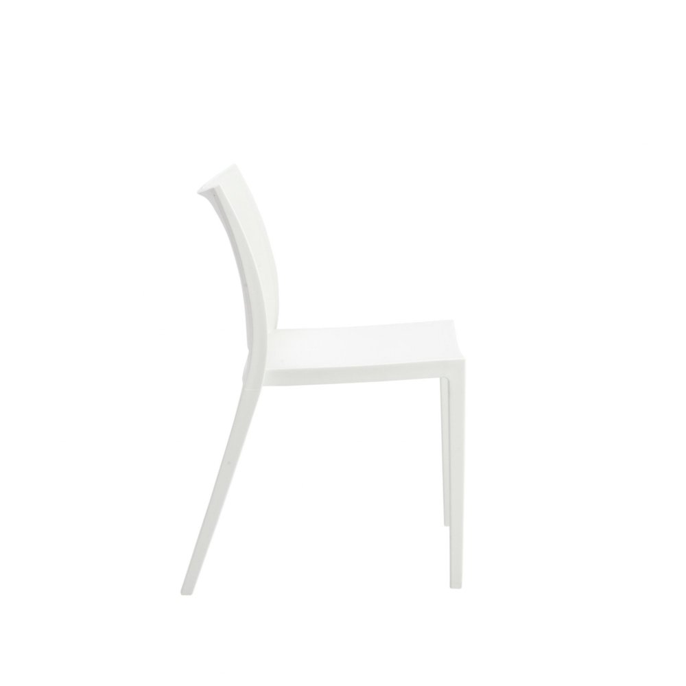 2-Piece White Heavy-Duty Plastic Outdoor Patio Stacking Dining Chair Set