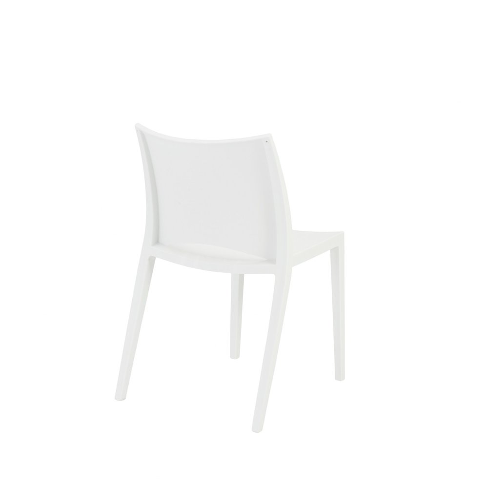 2-Piece White Heavy-Duty Plastic Outdoor Patio Stacking Dining Chair Set