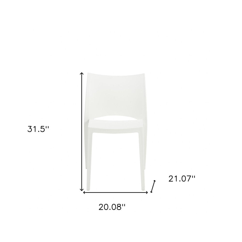 2-Piece White Heavy-Duty Plastic Outdoor Patio Stacking Dining Chair Set