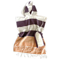 Outdoor Dark Purple Orange and White Striped Design Poncho Towel