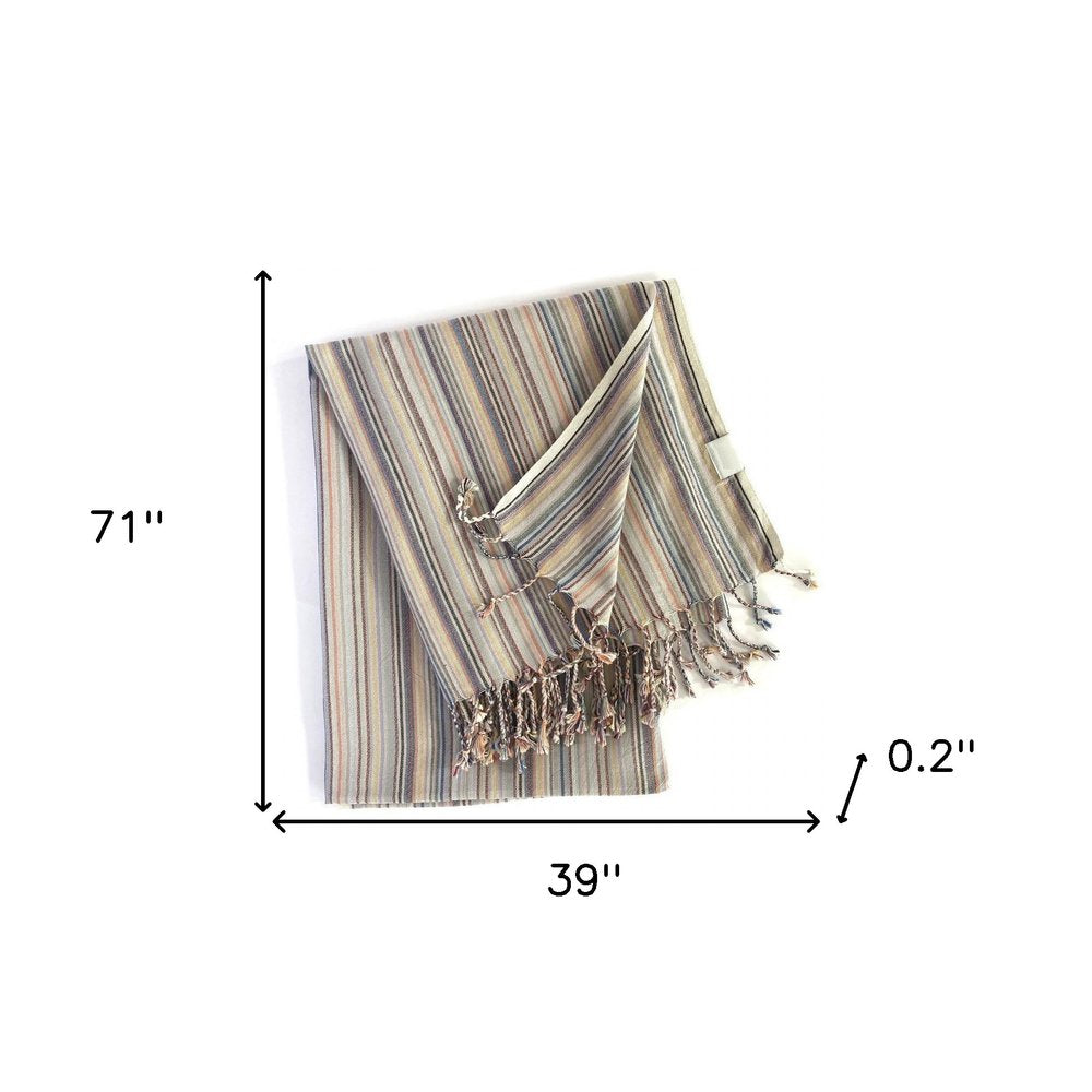 Outdoor Multi Colored Striped Design Turkish Beach Blanket