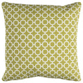 22" Green and White Quatrefoil Indoor/Outdoor Patio Throw Pillow