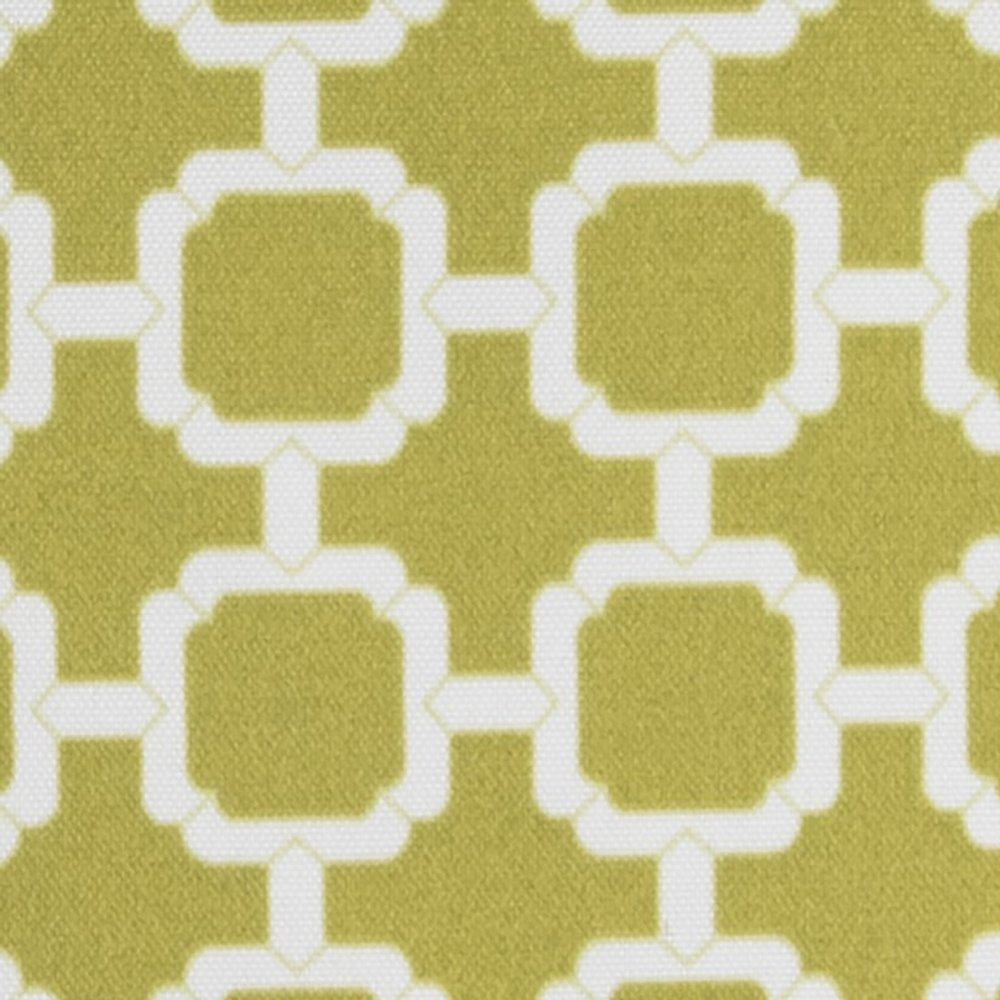 22" Green and White Quatrefoil Indoor/Outdoor Patio Throw Pillow