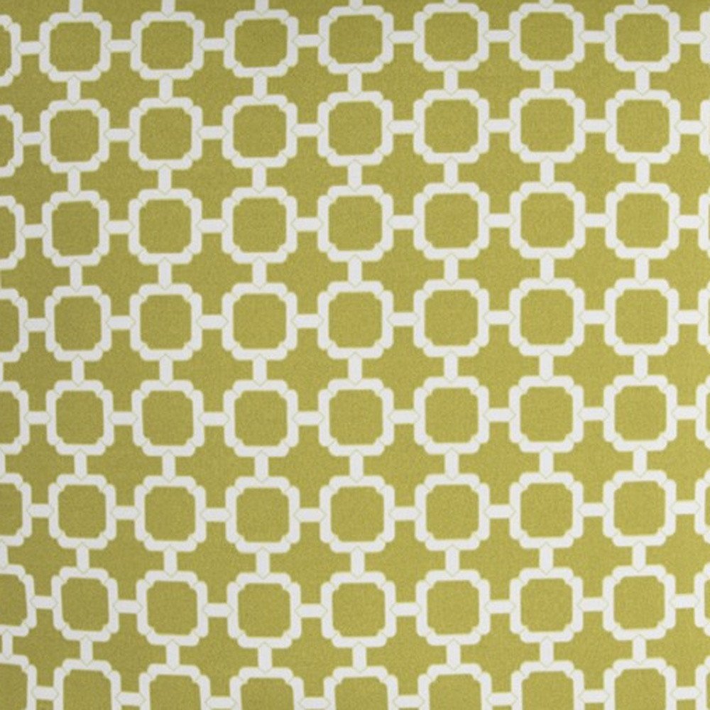 22" Green and White Quatrefoil Indoor/Outdoor Patio Throw Pillow