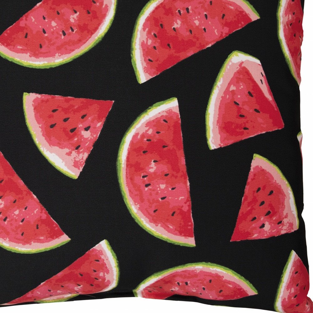 22" Black & Red Watermelon Indoor/Outdoor Patio Throw Pillow