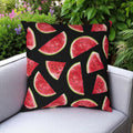 22" Black & Red Watermelon Indoor/Outdoor Patio Throw Pillow
