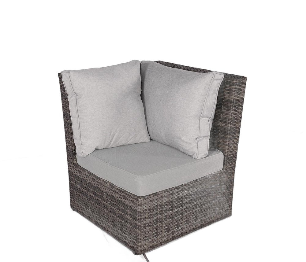 7-Piece Gray Wicker Upholstered Cushions Outdoor Patio Sectional Conversation Set with Fire Pit & Table