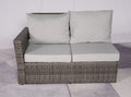7-Piece Gray Wicker Upholstered Cushions Outdoor Patio Sectional Conversation Set with Fire Pit & Table