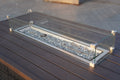 Brown Wicker Outdoor Patio Gas Outdoor Fire Pit Table