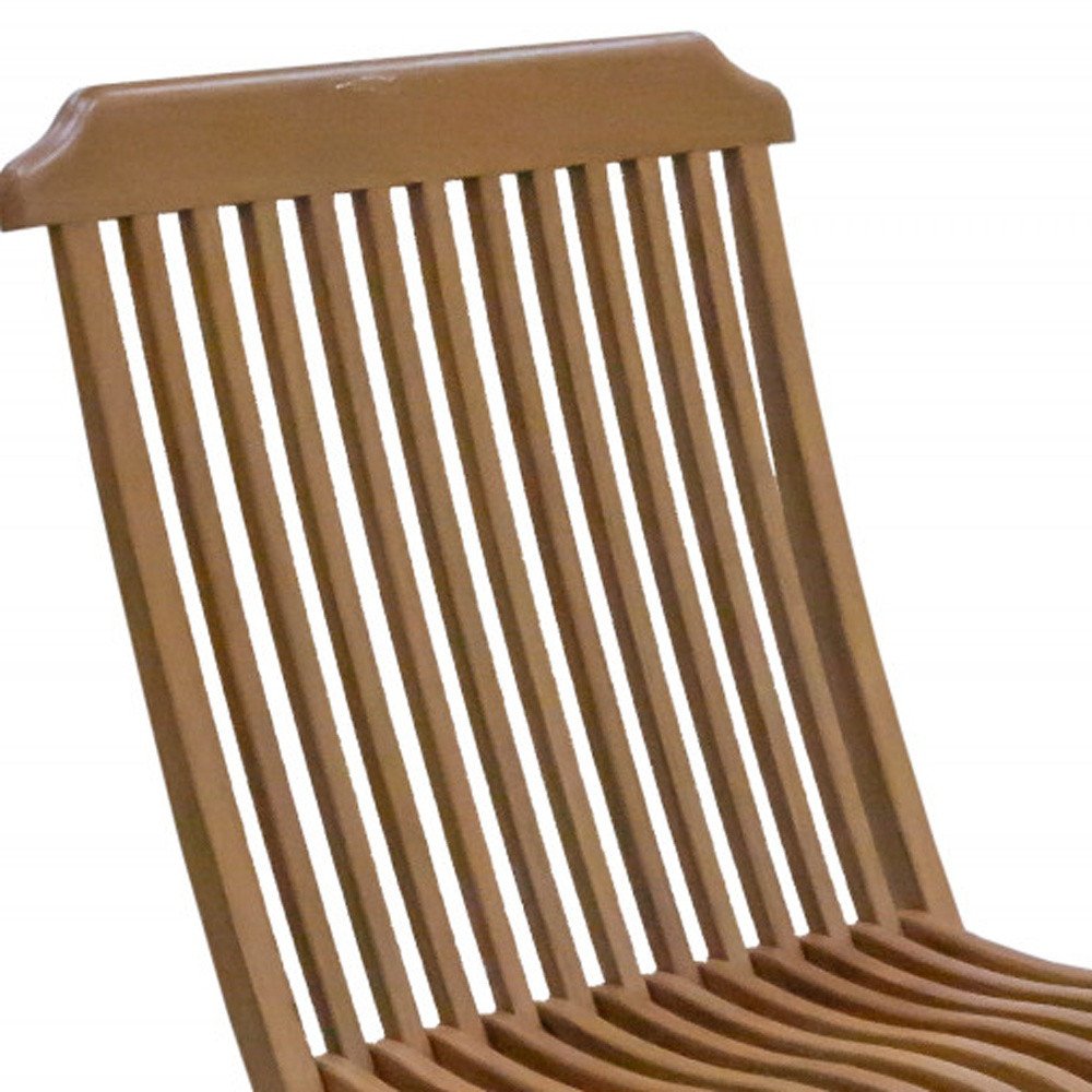 24" Brown Solid Wood Indoor/Outdoor Patio Deck Chair