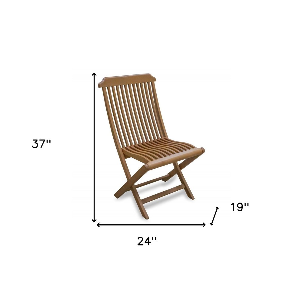 24" Brown Solid Wood Indoor/Outdoor Patio Deck Chair