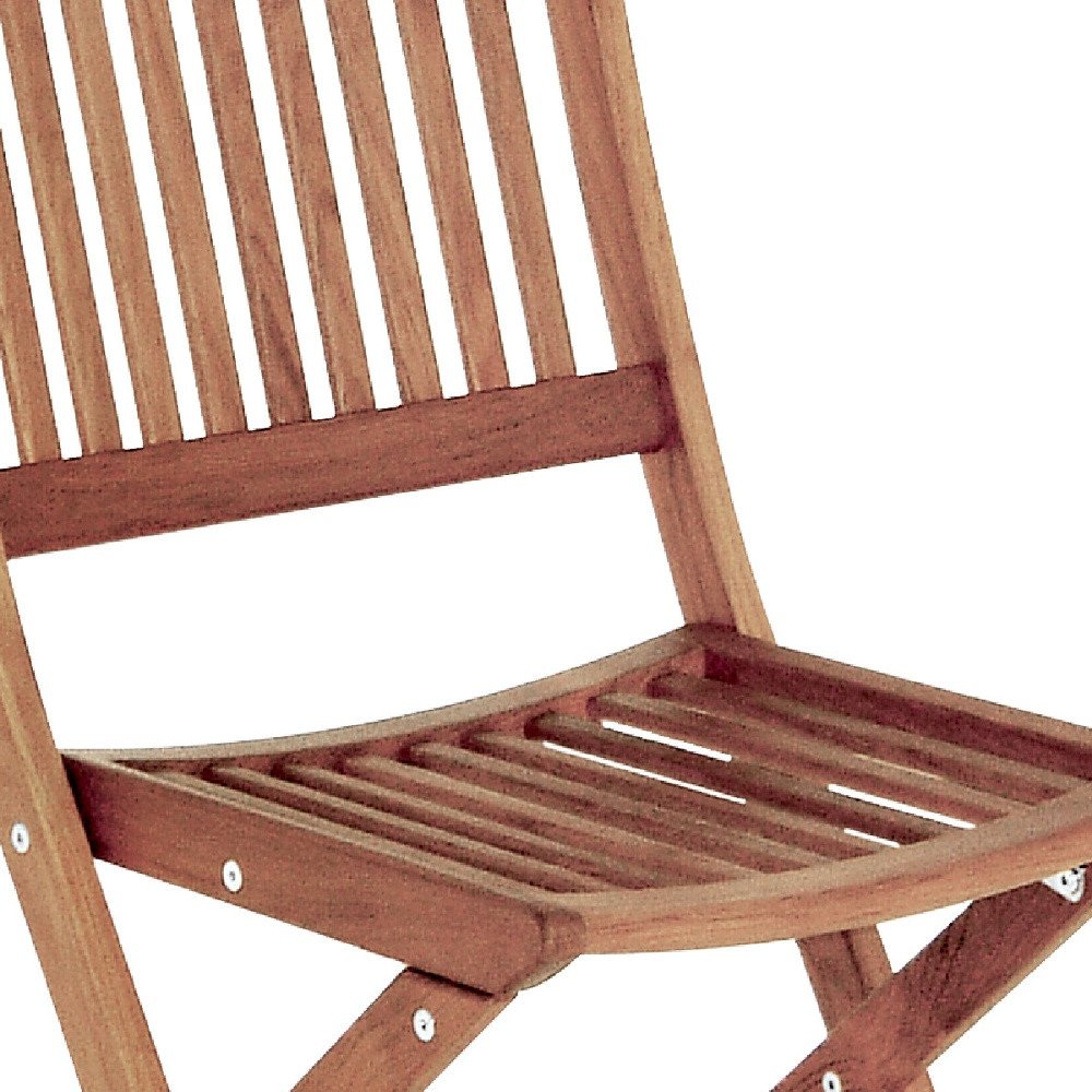 24" Brown Solid Wood Indoor/Outdoor Patio Deck Chair