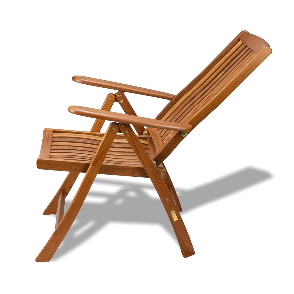 27" Brown Solid Wood Indoor/Outdoor Patio Arm Chair