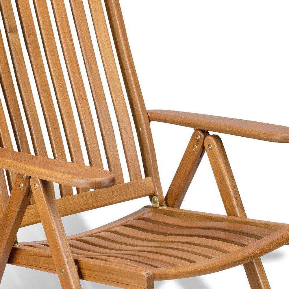27" Brown Solid Wood Indoor/Outdoor Patio Arm Chair