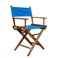 23" Blue and Natural Wood Solid Wood Indoor/Outdoor Patio Director Chair