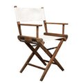 23" Brown and Ivory and Natural Wood Solid Wood Indoor/Outdoor Patio Director Chair