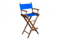23" Blue and Brown Solid Wood Indoor/Outdoor Patio Director Chair