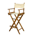 23" Ivory and Brown Solid Wood Indoor/Outdoor Patio Director Chair