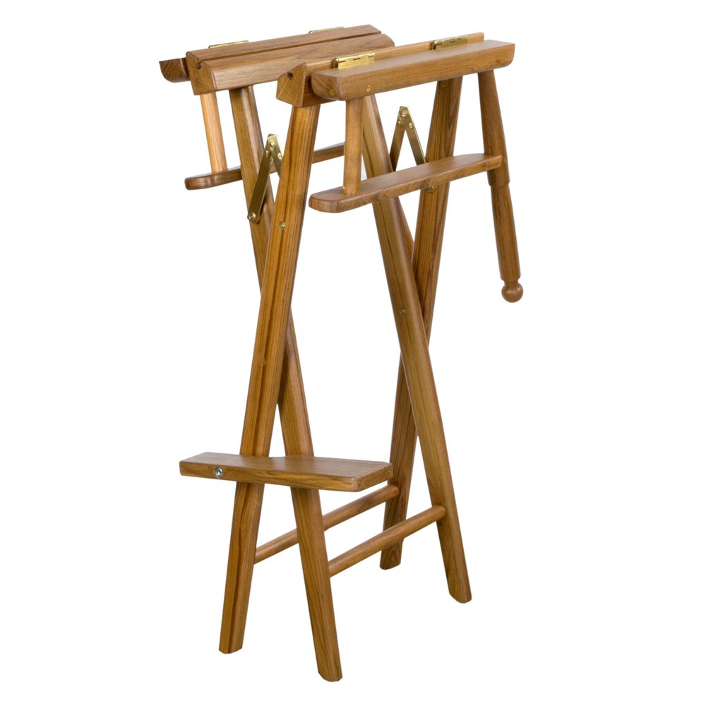 23" Ivory and Brown Solid Wood Indoor/Outdoor Patio Director Chair