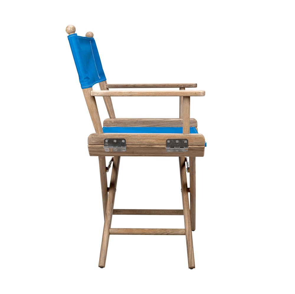 Blue & Brown Solid Wood Director Chair