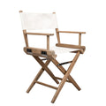 23" Brown and Ivory and Natural Wood Solid Wood Indoor/Outdoor Patio Director Chair