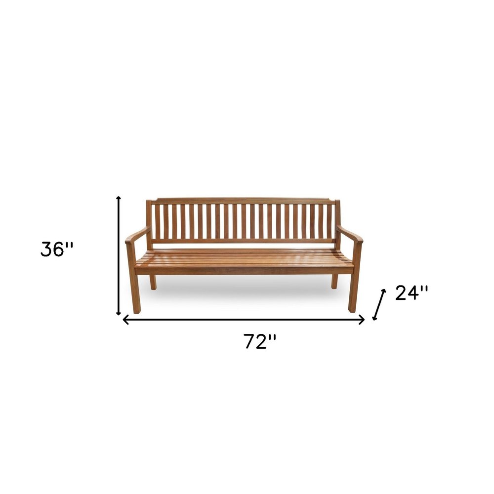 72" Teak Solid Wood Garden Outdoor Garden Bench