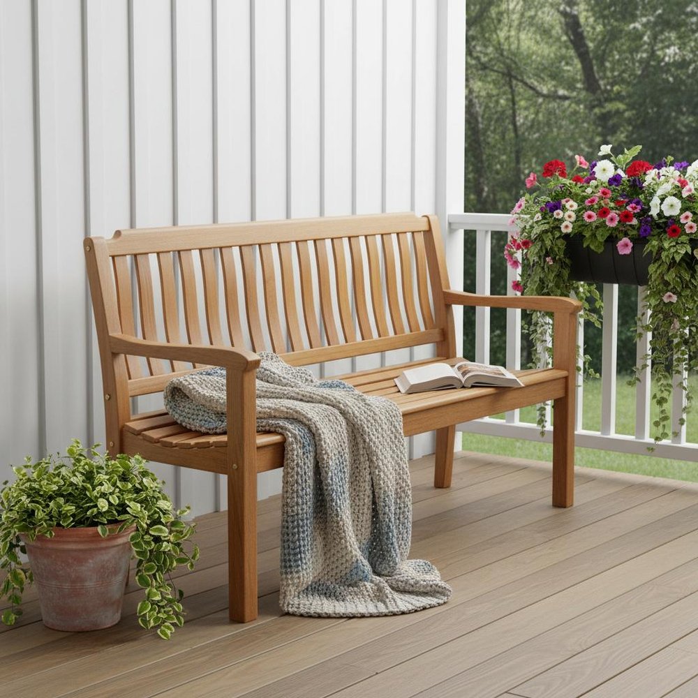 72" Teak Solid Wood Garden Outdoor Garden Bench