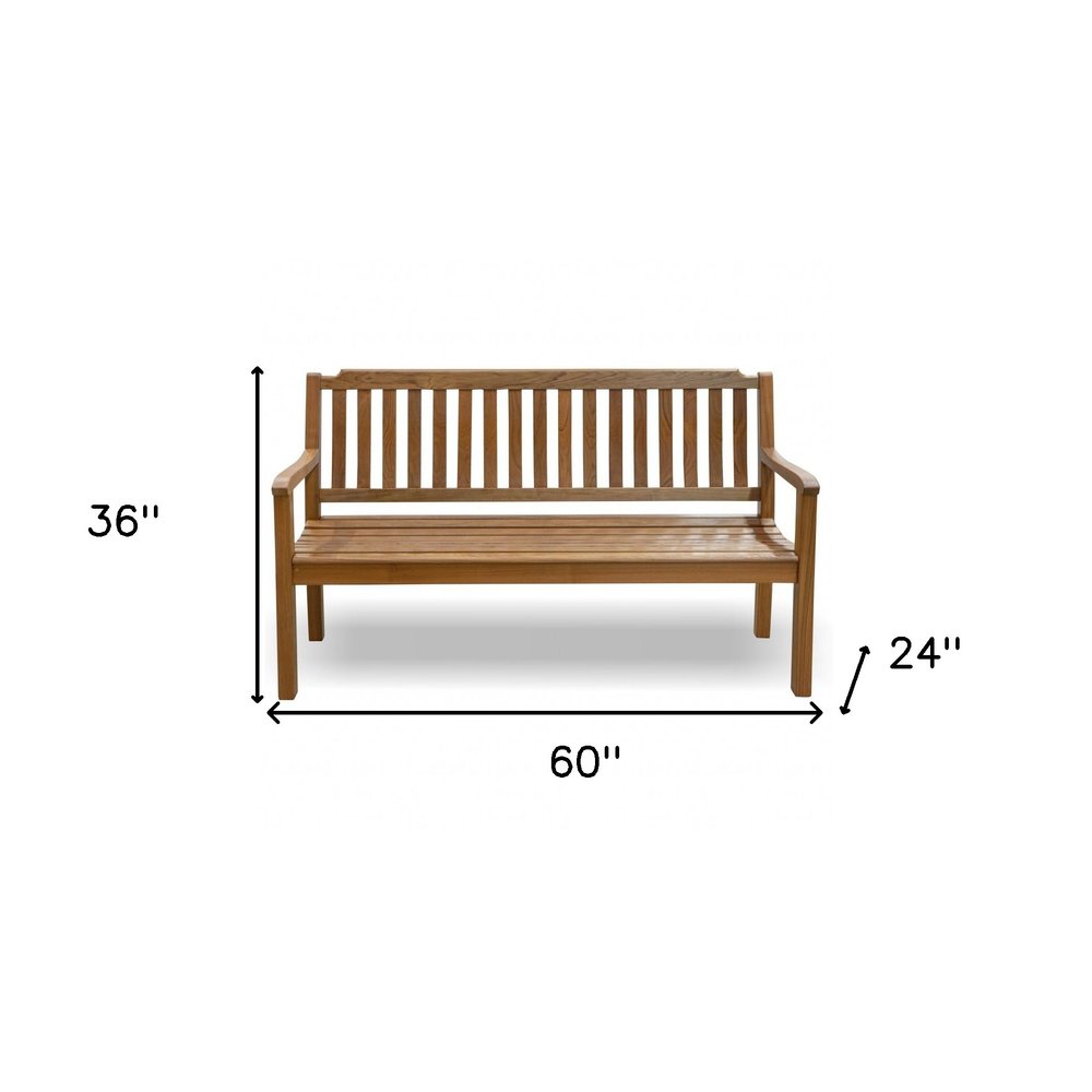 60" Teak Solid Wood Garden Outdoor Garden Bench