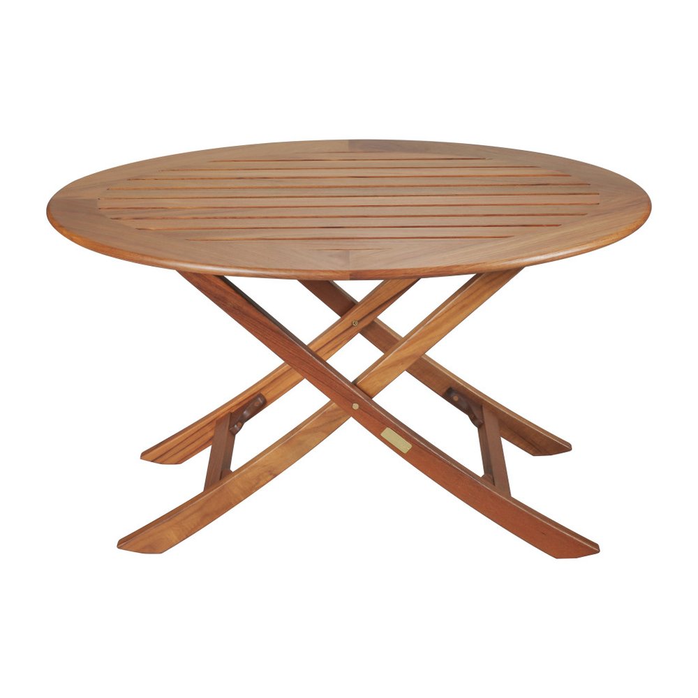 40" Brown Oval Solid Wood Folding Outdoor Patio Side Table