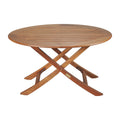 40" Brown Oval Solid Wood Folding Outdoor Patio Side Table