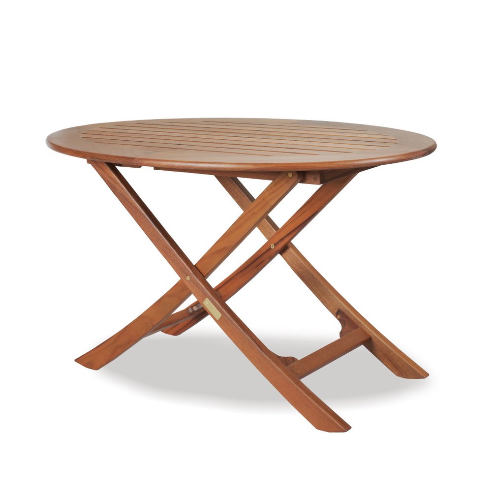 40" Brown Oval Solid Wood Folding Outdoor Patio Side Table